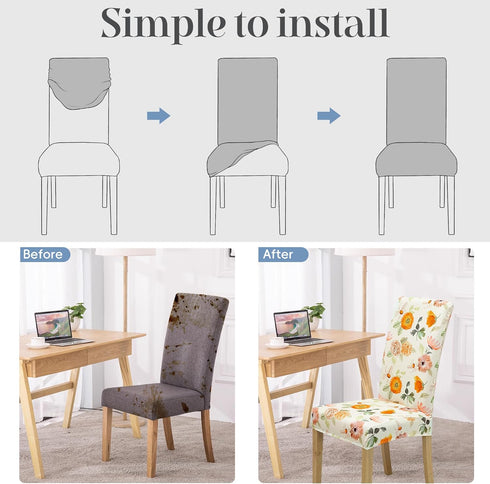 Set 4, 78) Dining Chair Covers, Dining Room Chair Cover of Stretch Kitchen Chair Covers, Detachable Washable Chair