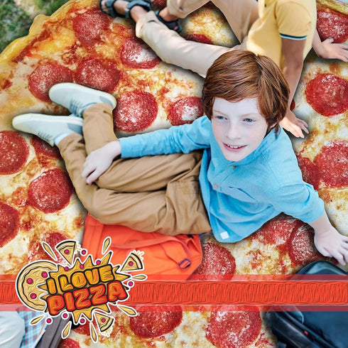 71 inches 300 Bcareself Pizza Blanket for Adult Kids, Double Sided Funny Realistic Food Pepperoni Pizzas Personalized