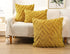 Set 2 24x24,Soft of Faux Fur Yellow Throw Pillow Covers Checkborad Pattern Decorative Boho Pillow Cover Case Cushion