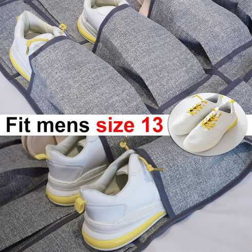 homyfort Over the Door Shoe Organizer, Hanging Rack with 24 Extra Large Fabric Pockets for Closet, Grey 61.4''x22''