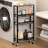 Wheels,4-Tier Narrow Storage Cart with Narrow Kitchen Carts Slim Rolling Cart,Skinny Storage Cart for Small