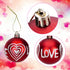12 Pieces Valentine's Day Hanging Ball Ornaments, Heart Glitter Balls for Party and Wedding Decorations