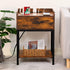 Lerliuo Nightstand with Charging Station, 3-Tier End Table with Storage Drawer, Modern Bedside Night Stand, Retro Brown