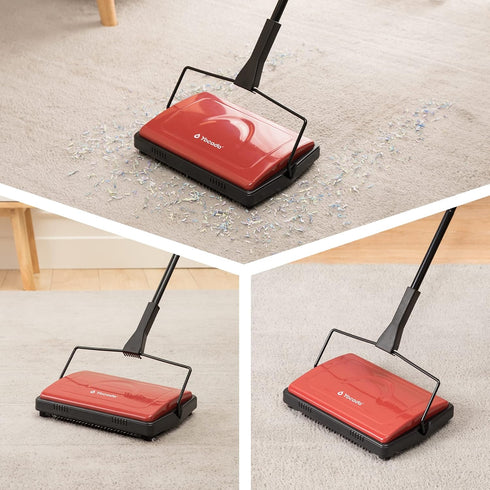 Yocada Carpet Sweeper Cleaner for Home Office Low Carpets Rugs Undercoat Carpets Pet Hair Dust Scraps Paper Small