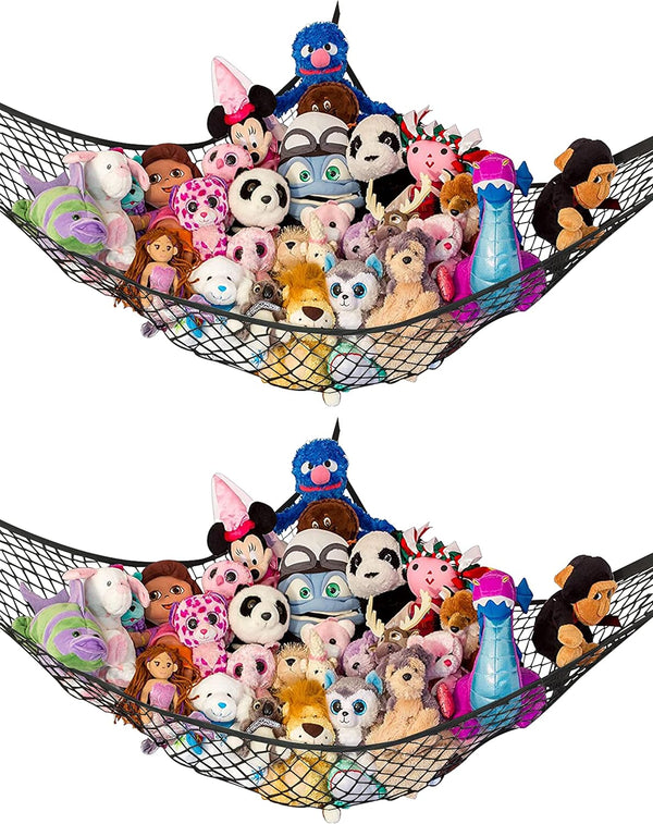 Lilly's Love Stuffed Animal Net Hammock for Plushie Toys - Large 2 Pack, Easy to Hang with Anchors