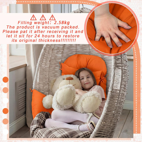 2.58 Hammock Patio(Orange,1 Tudomro Egg Chair Cushion Filling kg Replacement Rocking Wicker Chair Cushions High Back