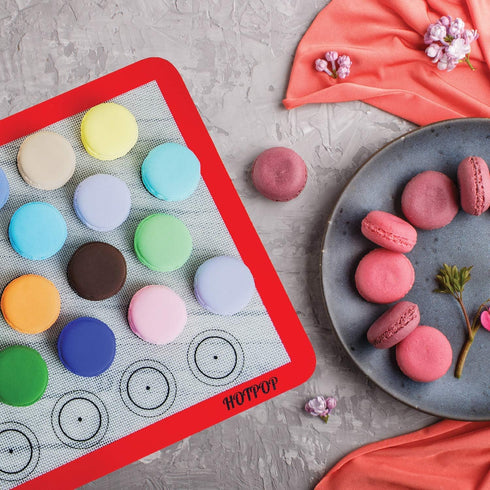 HOTPOP Piping Bags and Tips Set for Macarons - 17-Piece Baking Supplies Kit, Reusable Silicone Pastry Bags