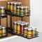 RCHYFEED Spice Organization for Cabinet, 2 Tier Pull Out Spice Rack for Seasoning Organizer, Height Adjustable Heavy