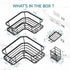5-Pack, Veken Corner Shower Caddy Advanced Rustproof Design, No Drilling Adhesive Shelves, Rack with Soap Holder, Large