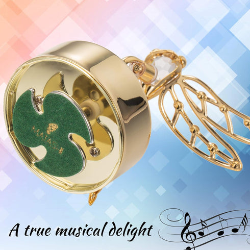 24K Matashi Gold Plated Music Box Plays You Are My Sunshine Crystal Dragonfly Tabletop Showpiece Elegant Gift