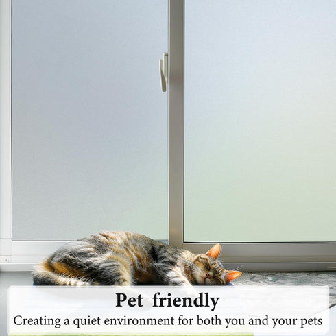 DUOFIRE Natural Frosted Glass Film 23.6in. x 78.7in. S001 - Privacy Window Film, No Glue, Anti-UV