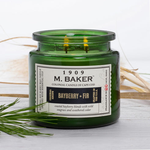 Colonial Candle Bayberry Fir Scented Jar Candle - 2-Wick Natural Soy Blend Wax Candle for Home Aromatherapy
