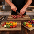 Amitlimate Set 3 Acacia Wood Cutting Board for Kitchen,Built-In Handles with Juice Groove Chopping,Large Medium Small