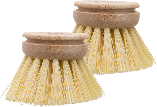 REDECKER Replacement Head for Dish Brush, 1-5/8-inch, Set of 2, 100% Natural