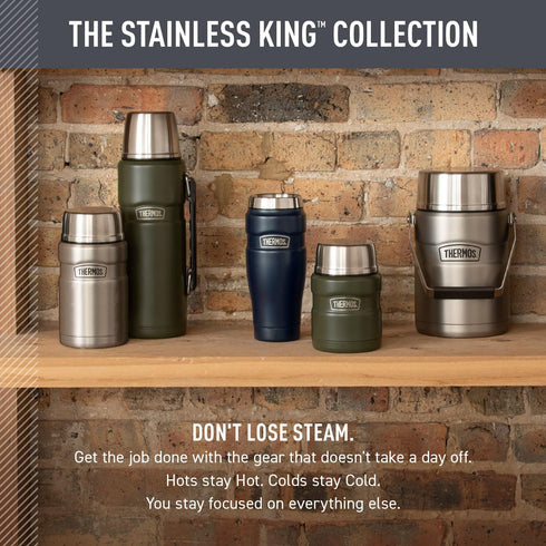 16oz, Commuting THERMOS Stainless King Vacuum-Insulated Stainless Steel Tumbler - Midnight Blue - Insulated Coffee