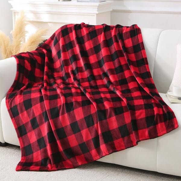 Viviland Checkered Blanket Throw, Soft Fuzzy Cozy Buffalo Plaid Blanket for Couch, 50x60 Inches