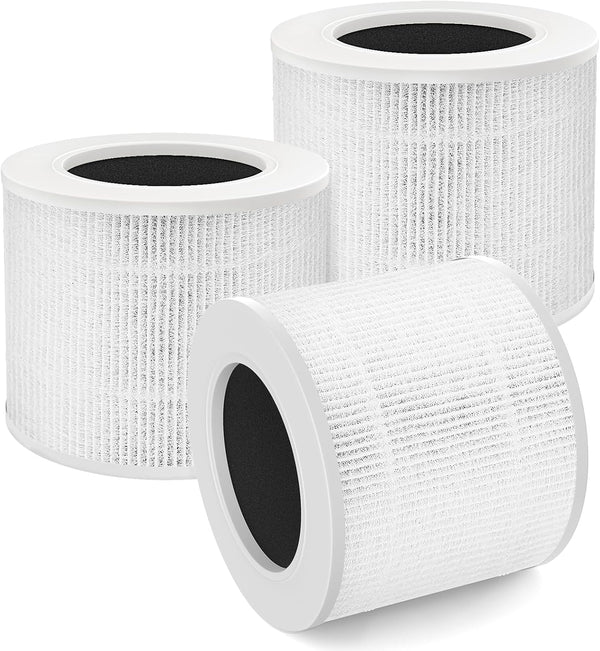 Levoit True HEPA Core Mini Replacement Filter, 3-in-1 HEPA and Activated Carbon (3 Filter + 9 Sponge)