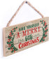Have Yourself a Merry Little Christmas Hanging Sign, 5 x 10 Wood Plank Design