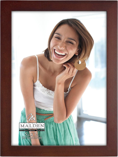 Malden International Designs Dark Walnut Picture Frame, 5x7, Wood, Walnut Concept