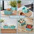 5.8" Set 2, ONEMORE Berry Basket Ceramic Berry Bowls with Holes Square Fruit Bowl Berry Colander Containers for Fridge