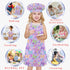 Kids Chef Hat and Apron Set with 2 Large Pockets, Adjustable Chef Costume for Girls Boys Cooking Baking