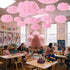 3D Decor(2 Marsui Artificial Cloud Props LED Hanging Pink Light String Fake Imitation Cotton Cloud Classroom School