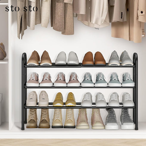 3-Tier Closet, 16 STO STO Expandable Shoe Rack, Metal Small Shoe Rack for Up to Pairs Adjustable Shoes Racks Storage