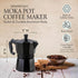 Mixpresso Black 3 Cup Moka Pot, Classic Italian Coffee Maker for Gas, Electric Stove Top, Makes 3 Espresso Cups