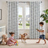 jinchan 95% 84 Inches 2 Blackout Nursery Curtains Long, Bunny Woodland Toile Easter Decor Curtains Blue on Beige Animal