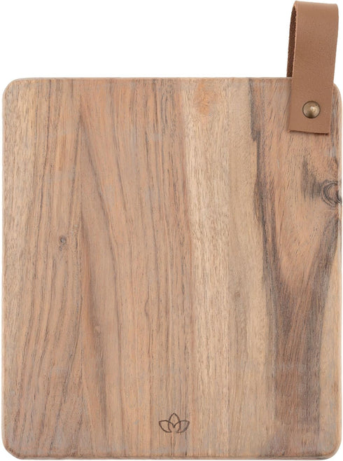Karma, Montecito Cutting Board, Acacia Wood Cutting Board, Serving Board, Charcuterie Board, Montecito Board with Leather Strap