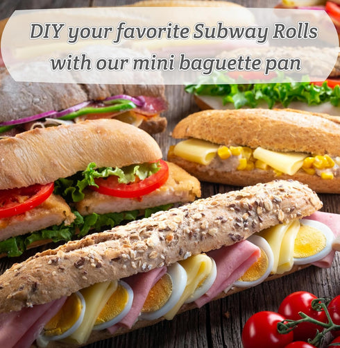 Baguette Bread Pan, Non-Stick Food Grade Silicone Bread Loaf Pan, 4 Cavity Perforated French Bread Baking Pan for Hoagie/Sub/Sandwich Rolls