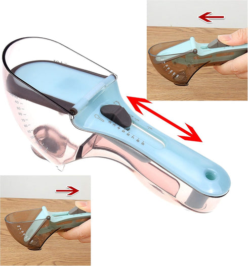 Kare & Kind Adjustable Measuring Cups/Spoons - Large and Small, Imperial and Metric, Space Saving Kitchen Tool for