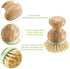 4 Pieces Bamboo Dish Scrub Brush, Wooden Round Scrubbers, Stiff Bristles for Wash Dishes, Kitchen