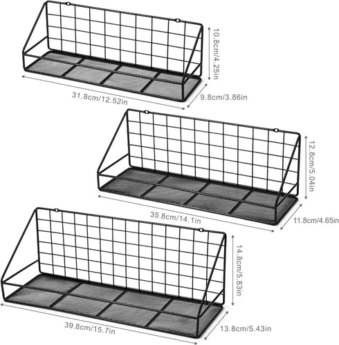 ROFAY Set 3, Floating Shelves of Wall Mounted Storage Rack Shelves for Bedroom, Living Room, Bathroom, Kitchen, Office