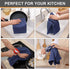 Kitinjoy 100% Cotton Waffle Weave Kitchen Towels - 4-Pack Super Soft Absorbent Dish Towels, Navy Blue