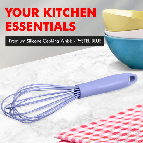 Chef Craft Premium Silicone Wire Cooking Whisk, 10.5 Inch, Pastel Blue