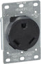 Leviton 7313-S00 30 Amp, 125 Volt, NEMA TT-30R, 2P, 3W, Flush MTG Receptacle, Industrial Grade, Black