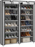 JIUYOTREE 7-Tier Shoe Rack Storage Organizer with Dustproof Cover Closet Cabinet Shelf