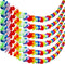 Aneco 6 Pack Colorful Hawaiian Luau Tropical Flower Lei Garland, 10 Feet Each