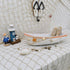 17''L, Beach Theme Display Tray with Star Fish, Sea Shell and Fish Net, White Wooden Nautical Boat Decor, Miniature