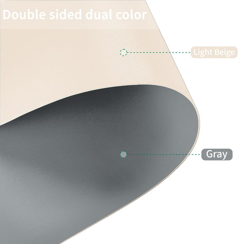 Zinkooat Mat,1.8mm Thick,16x60 Inch Gray,16x60) Leather Desk Desk Cover,Desk Protector Mat,Dresser Cover Top,Leather