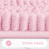 Grandaily Chenille Striped Bathroom Rugs, Extra Thick Non-Slip Soft Plush Bath Mats, Pink 30x20