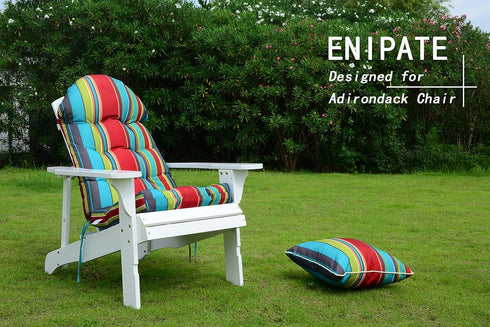 Enipate High Back Adirondack Chair Cushions - Weather Resistant Tufted Seat Pads for Indoor & Outdoor Use
