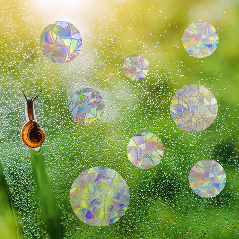 36 Pcs Anti-Collision Window Decals, Rainbow Stickers Circle Window Clings to Save Birds from Collisions