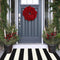 LEEVAN Black and White Striped Door Mat, 2'x4', Washable Reversible Cotton Woven Rug for Indoor/Outdoor