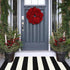 LEEVAN Black and White Striped Door Mat, 2'x4', Washable Reversible Cotton Woven Rug for Indoor/Outdoor