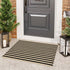 Black and Tan Outdoor Rug 24"x35", Washable Reversible Striped Door Mat, Hand-Woven Farmhouse Throw Rug