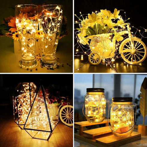 12 Pack 7ft 20 3 ZGWJ Fairy Lights Battery Operated, Mini LED Fairy String Lights Silver Wire Modes for DIY, Parties