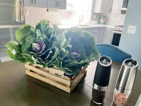 Admired By Nature Faux Cabbage Artificial Vegetables, Realistic Fake Food Plant Props for Home & Kitchen Decoration,