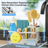304 Countertop, Sponge Holder for Kitchen Sink Stainless Steel Self-Draining Sink Caddy with Smiley Face Sponge